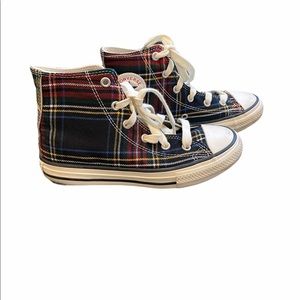 Plaid and camo converse